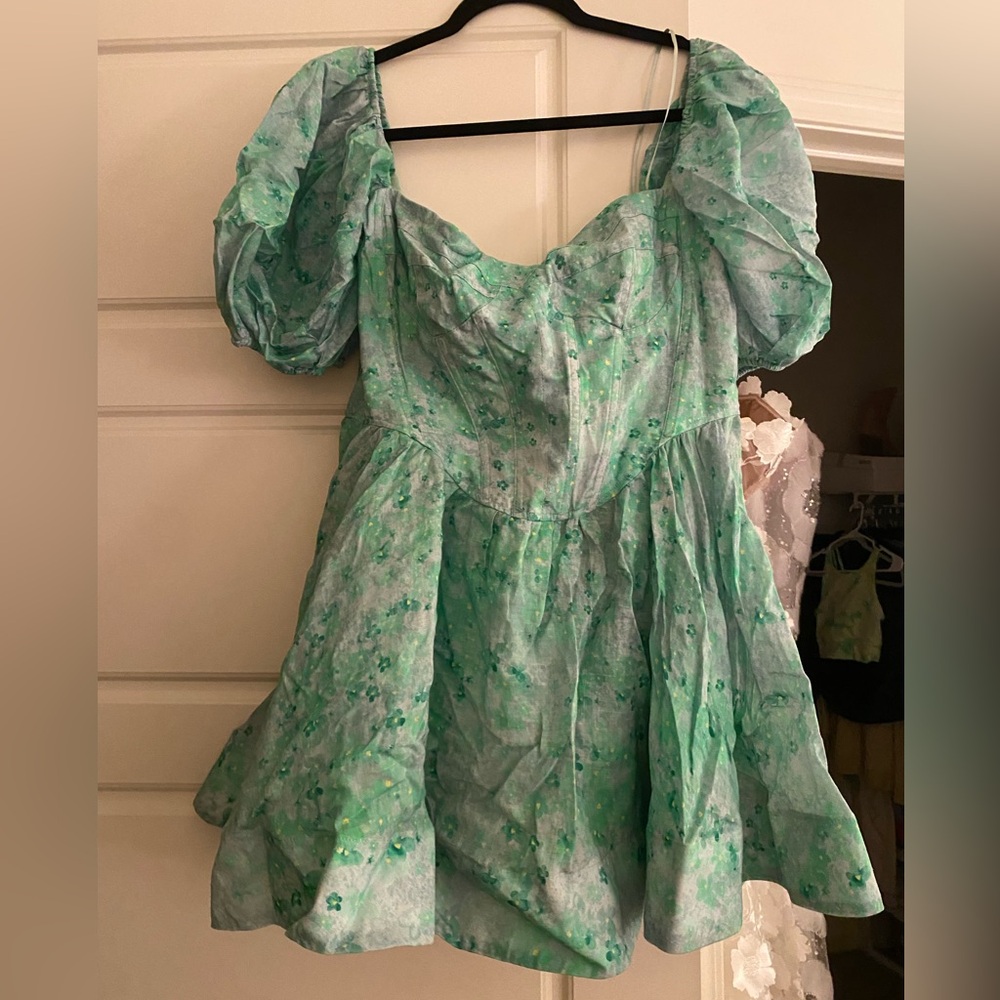 Bardot Kiah Corset Mini Dress Green